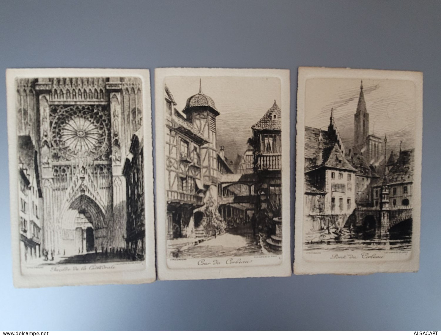 10 Cartes Postales Eaux Fortes De Charles Pinet , Strasbourg , Cathédrale , Petite France Etc - Autres & Non Classés