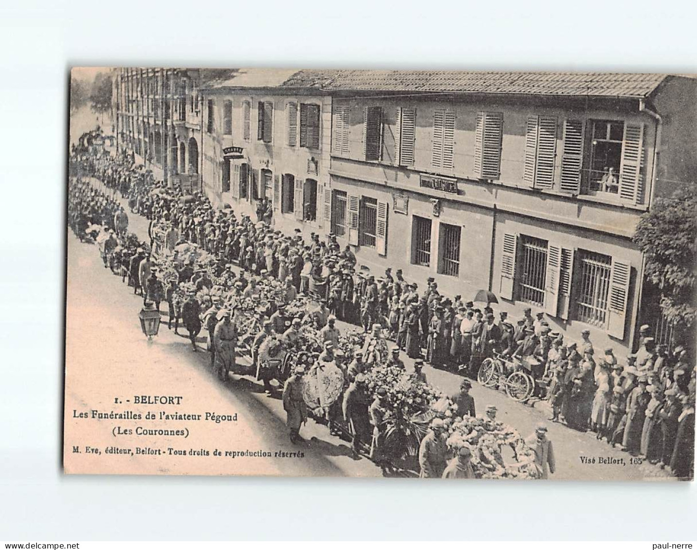 BELFORT : Les Funérailles De L'aviateur Pégoud (les Couronnes) - Très Bon état - Belfort - Stadt