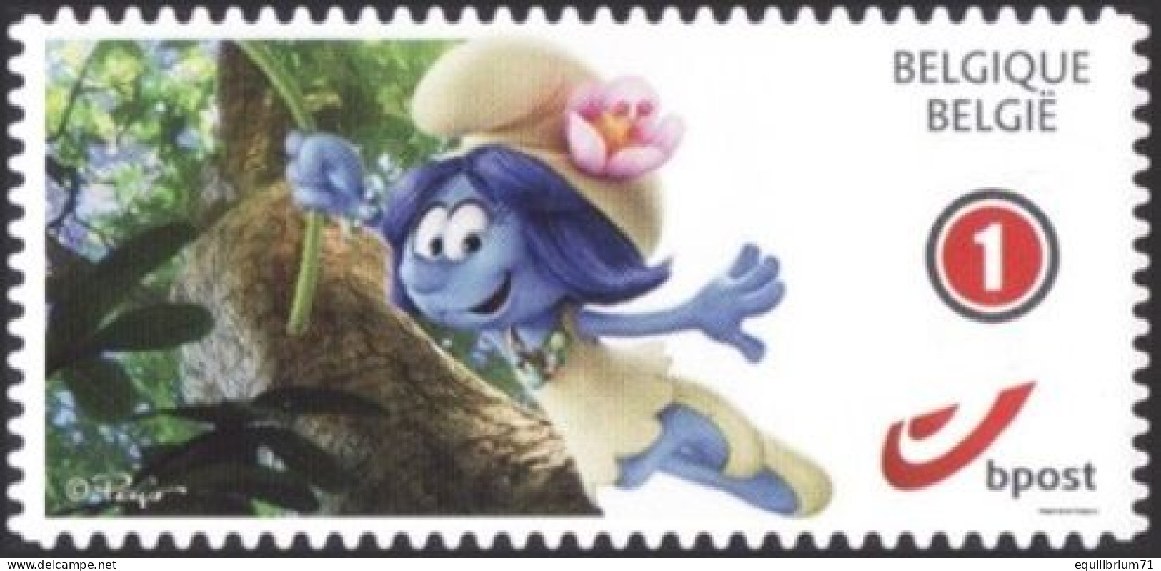 DUOSTAMP/MYSTAMP** - Schtroumpfs/De Smurfen/The Smurfs - Les Schtroumpfs & Le Village Perdu - Autocollant - Gd/Groote 1 - Stripsverhalen