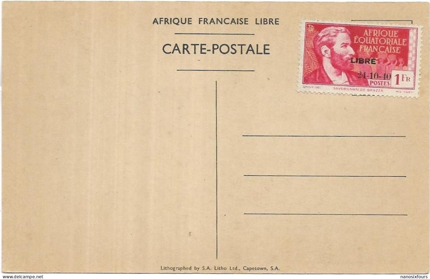 AFRIQUE CONGO  BRAZZAVILLE.  LOT DE 4 CARTES. ARRIVEE DU GENERAL DE GAULLE DANS LA CAPITALE DE LA FRANCE LIBRE - Brazzaville