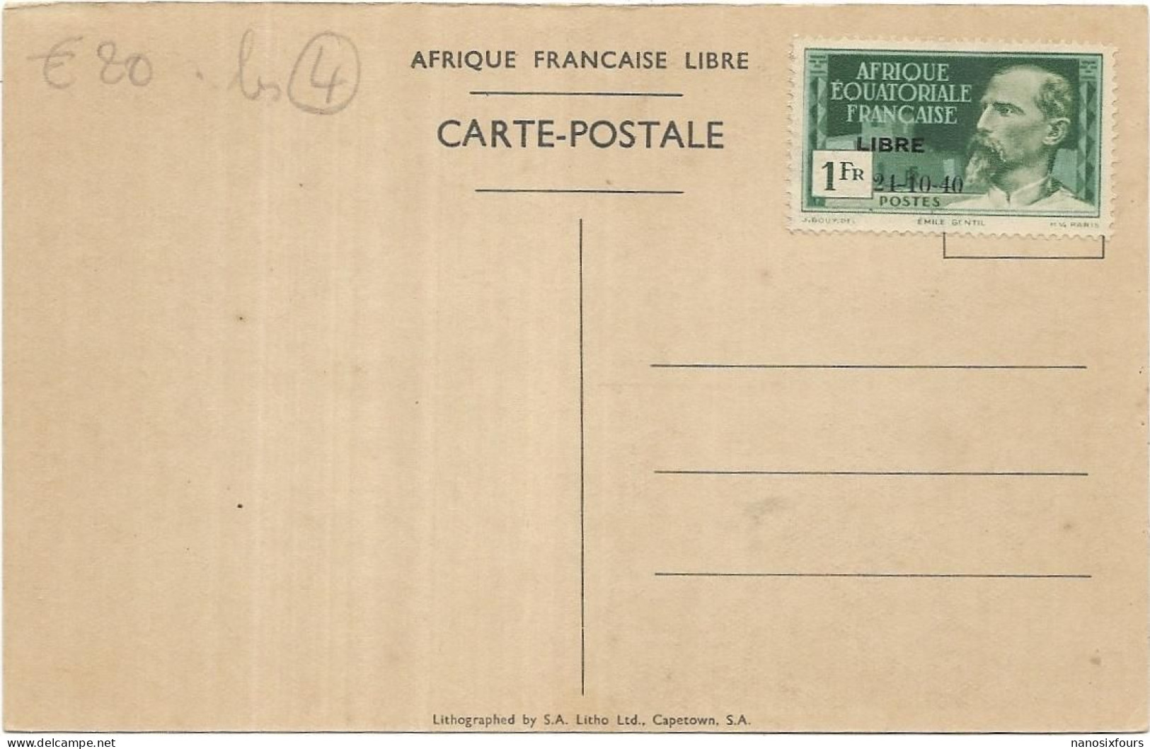 AFRIQUE CONGO  BRAZZAVILLE.  LOT DE 4 CARTES. ARRIVEE DU GENERAL DE GAULLE DANS LA CAPITALE DE LA FRANCE LIBRE