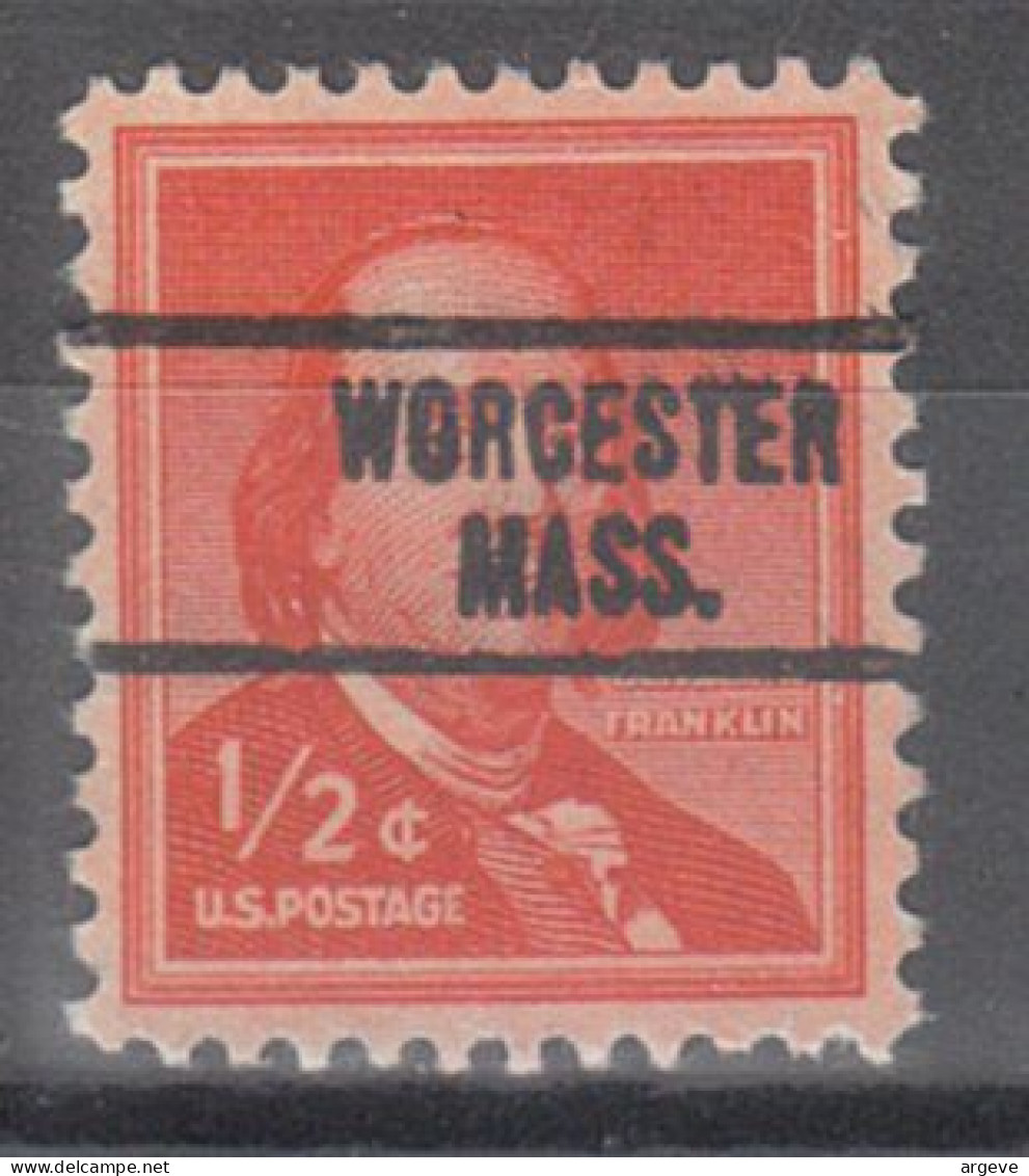 USA Precancel Vorausentwertungen Preo Locals Massachusetts, Worcester 734 - Prematasellado