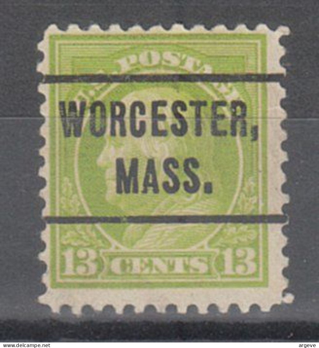 USA Precancel Vorausentwertungen Preo Locals Massachusetts, Worcester 1917-L-1 E, Better Stamp - Prematasellado