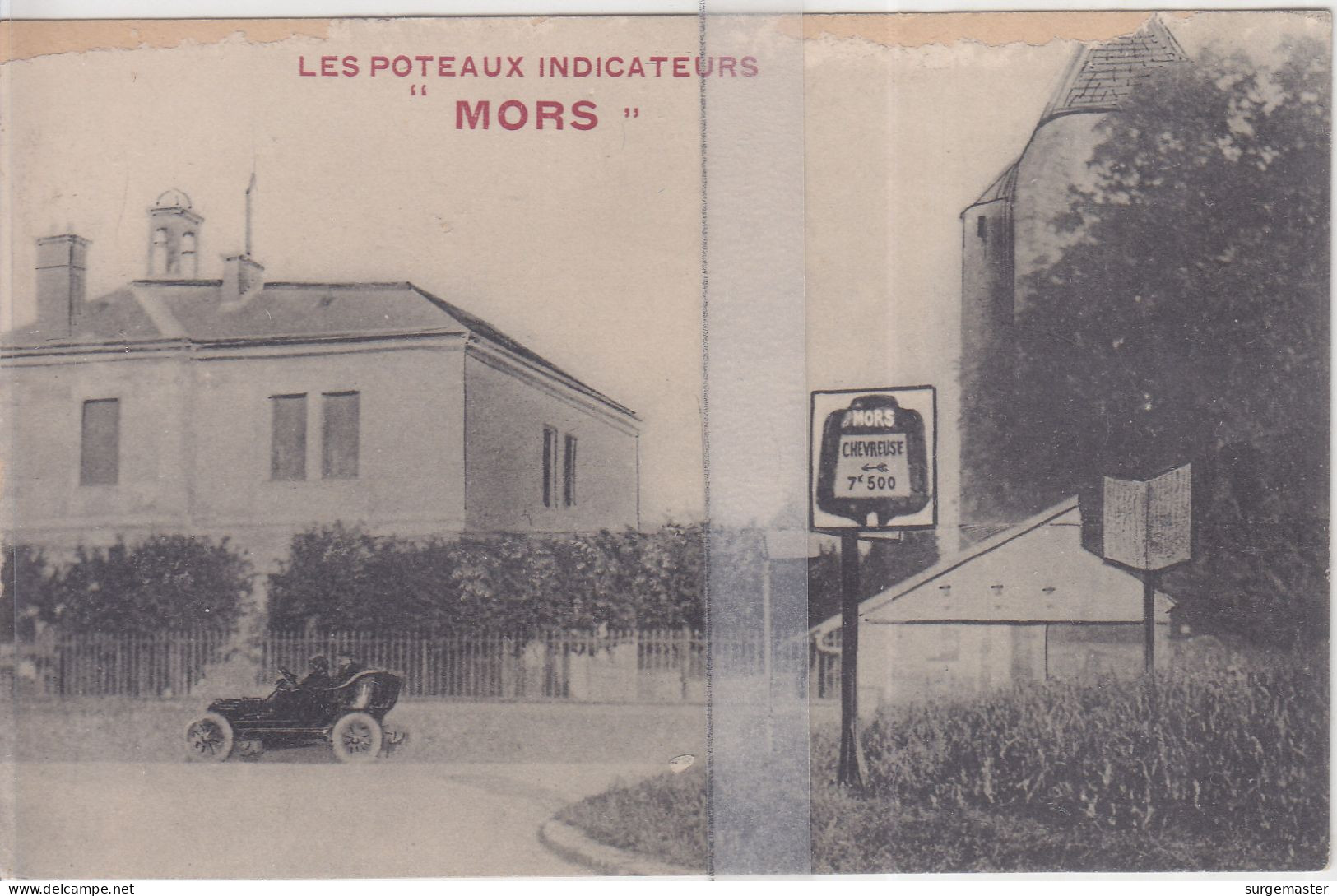 CPA PUB LES POTEAUX INDICATEURS '' MORS'' - Advertising