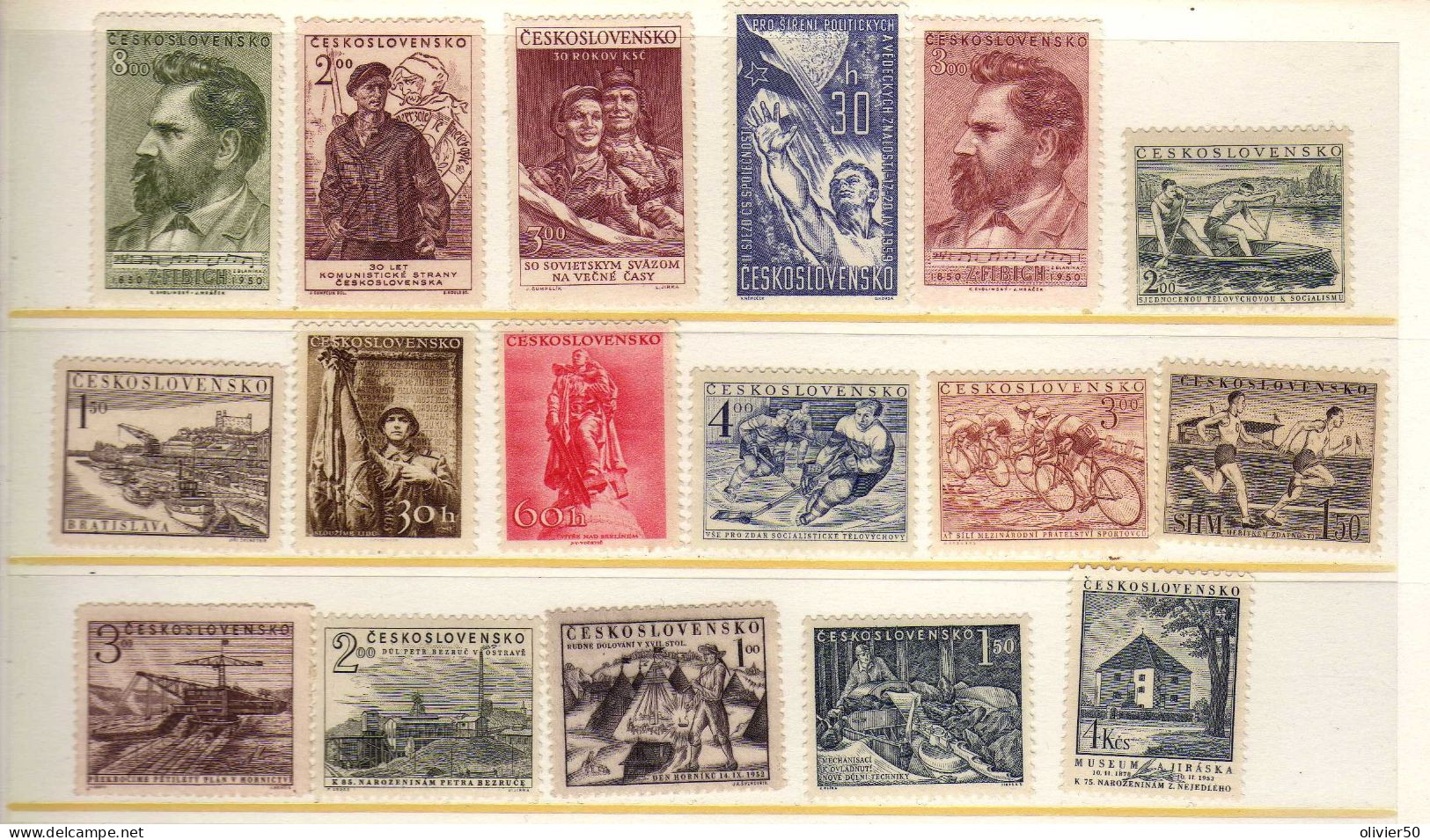 Tchecoslovaquie -  Sports - Celebrites - Industries - Unused Stamps