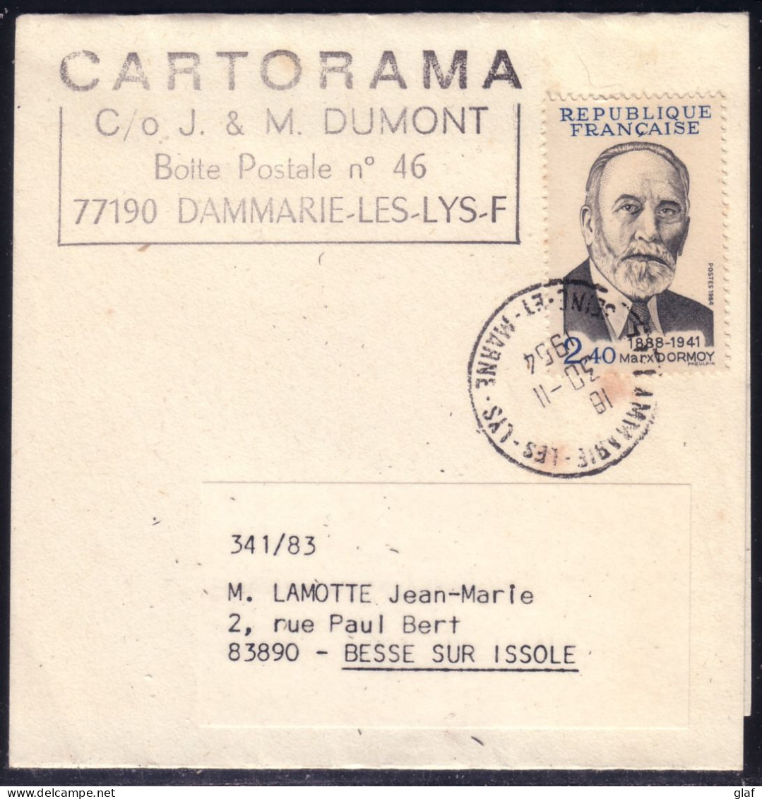 Bande De Revue Affranchie 2,40 Marx Dormoy Tàd 77 Dammarie-les-Bains 30.11.1984 - Tariffe Postali