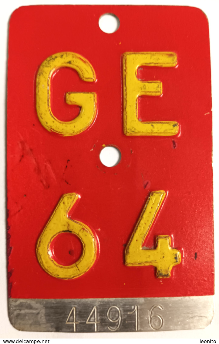 Velonummer Genf Genève GE 64 - Number Plates