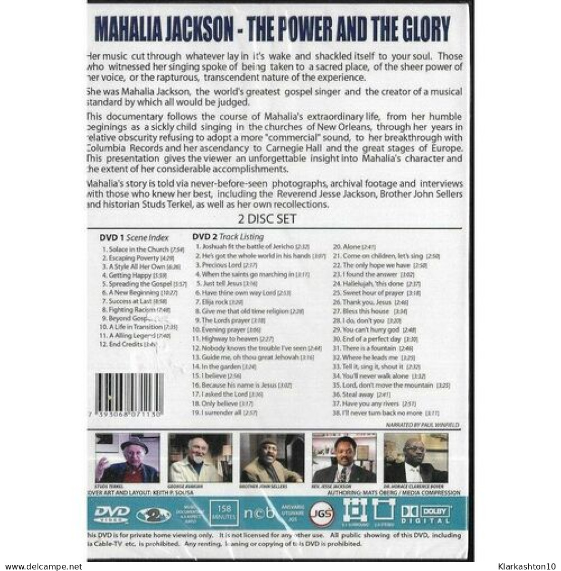 Mahalia Jackson : The Power And The Glory (2 DVD) (NEUF SOUS BLISTER) - Other & Unclassified