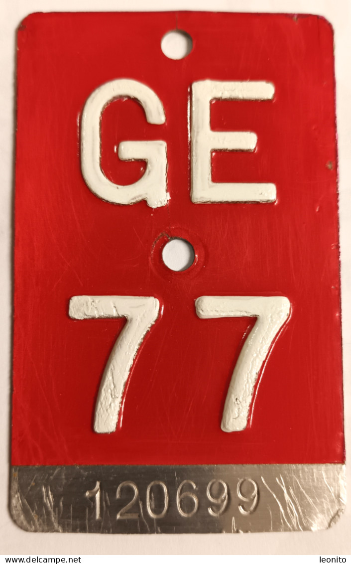 Velonummer Genf Genève GE 77 - Plaques D'immatriculation