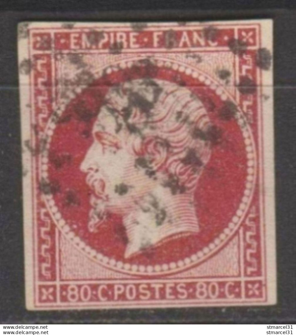 A  AVOIR SUPERBE NUANCE "CARMIN VIF" Du N°17A TBE Signé Cote 150€ - 1853-1860 Napoléon III