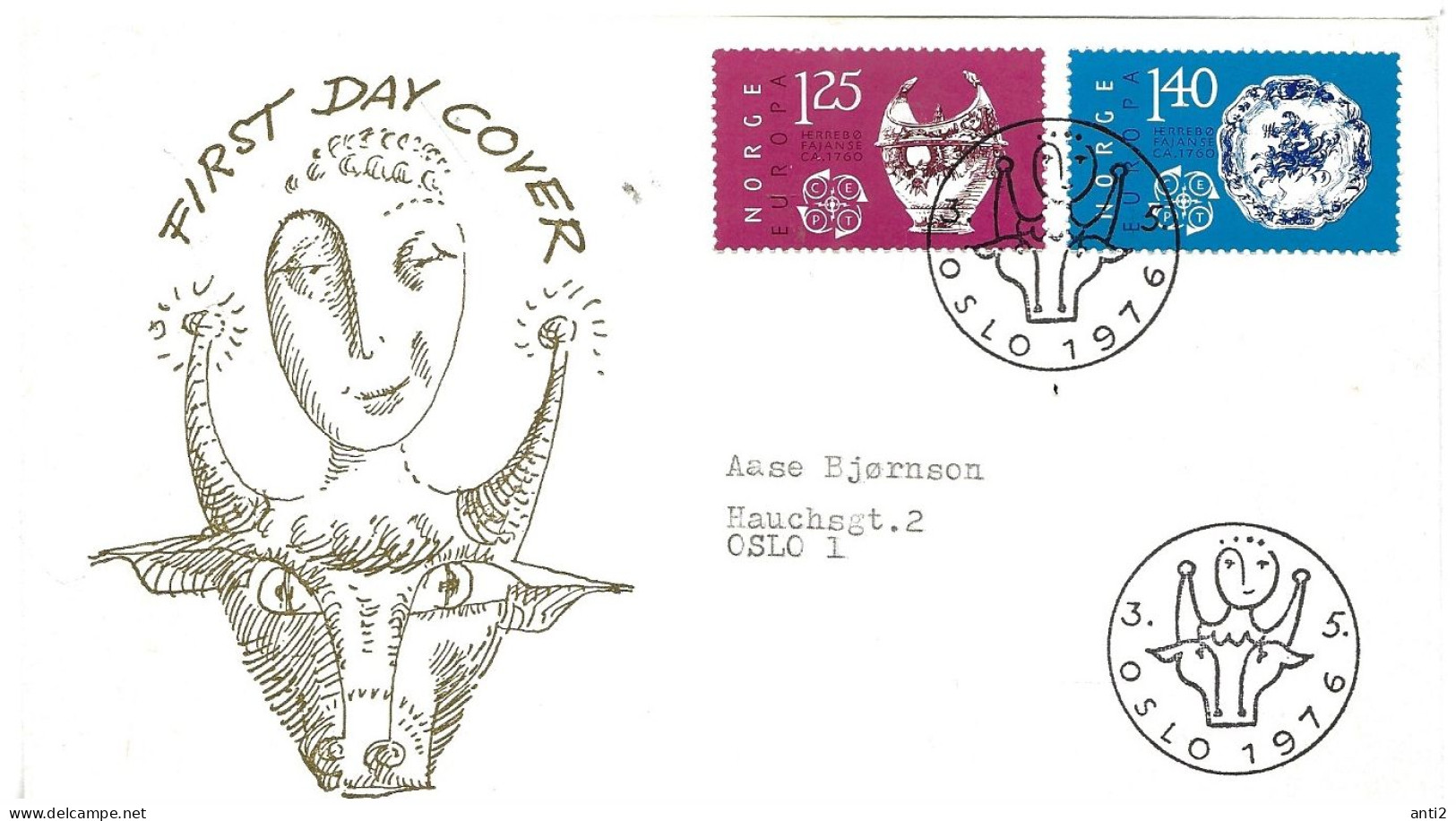 Norway  1976 Europa: Handicrafts Mi 724-725 FDC - Cartas & Documentos