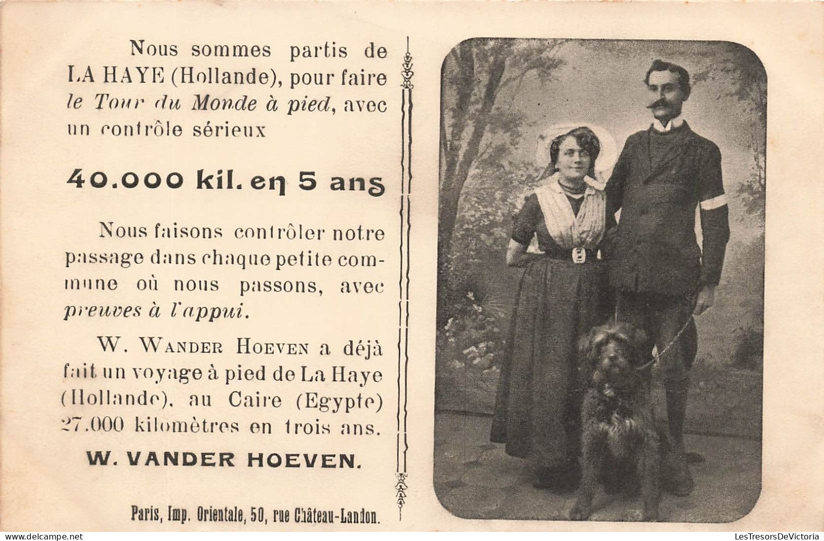 COUPLES - Le Tour Du Monde à Pied - W. Vander Hoeven - Carte Postale Ancienne - Couples