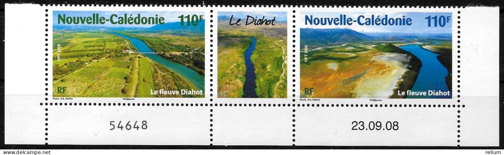Nouvelle Calédonie 2008 - Yvert Et Tellier Nr. 1057/1058 Bande Avec Vigette Centrale - Michel Nr. 1480/1481 Str. ** - Unused Stamps