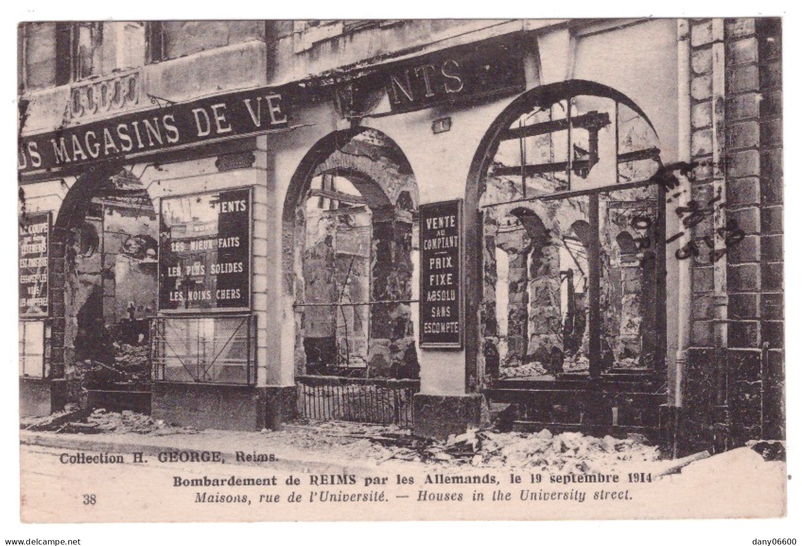 REIMS - Bombardement De Reims Par Les Allemands - Maison De L'Université - Reims