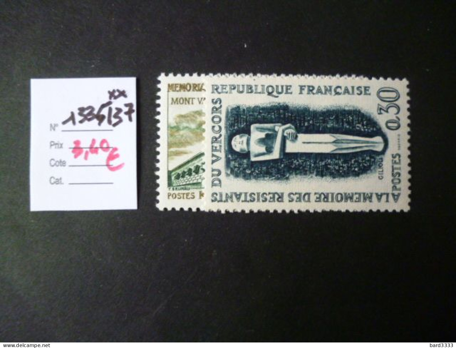 Timbre France Neuf ** 1962 N° 1335 à 1337 Cote 3,40€ - Unused Stamps