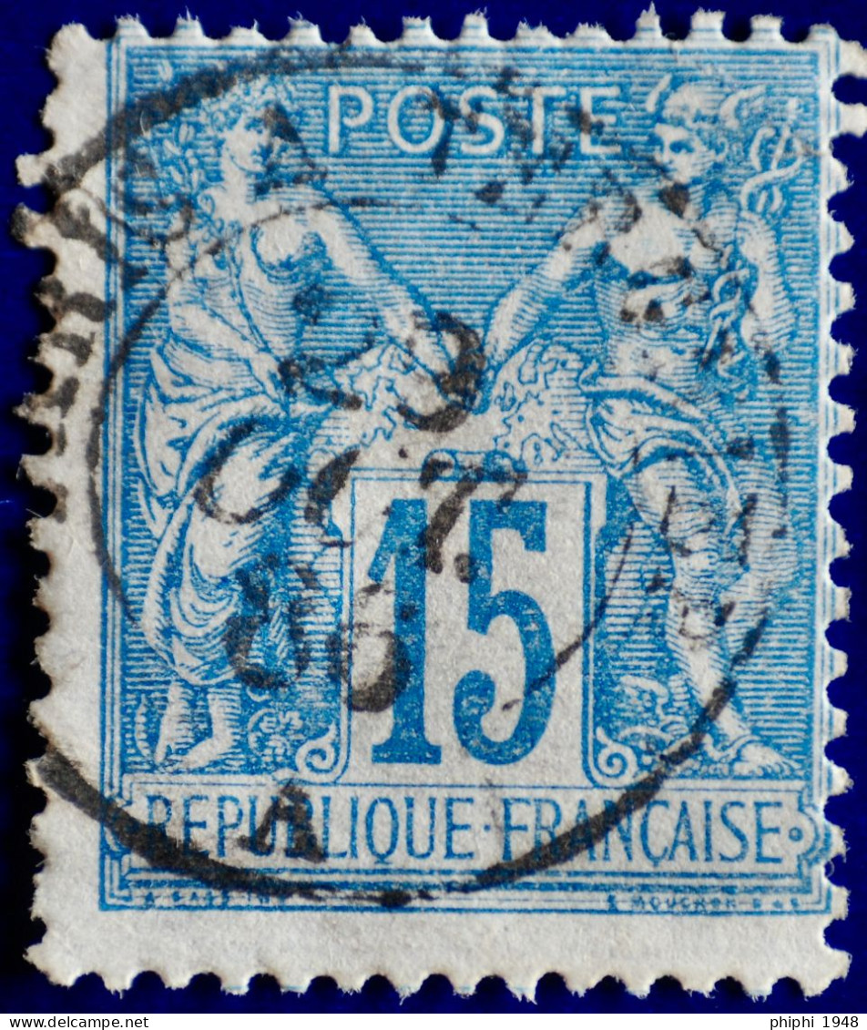 -Sage N°90 Type Ll Ob: AMBULANT  : PARIS A TERGNIER.1886. - 1876-1898 Sage (Type II)