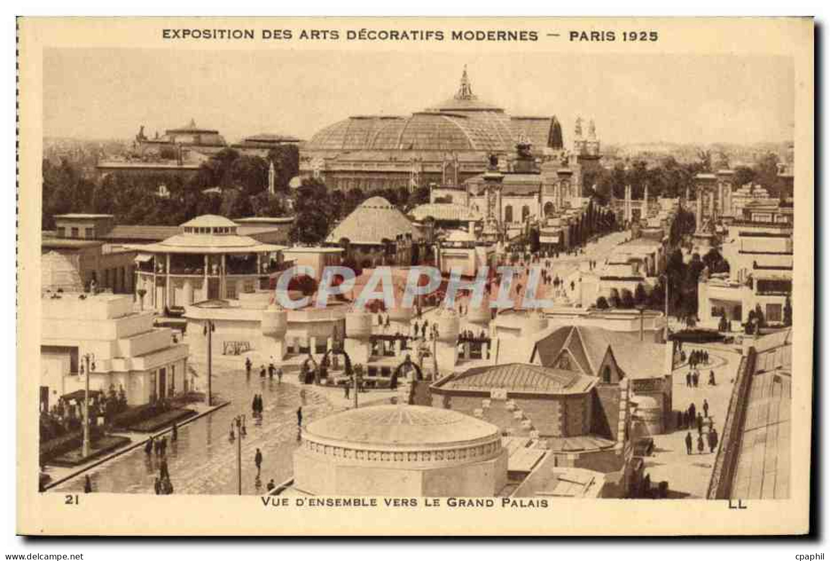 CPA Exposition Des Arts Decoratifs Modernes Paris 1925 Vue D Ensemble Vers Le Grand Palais - Exhibitions