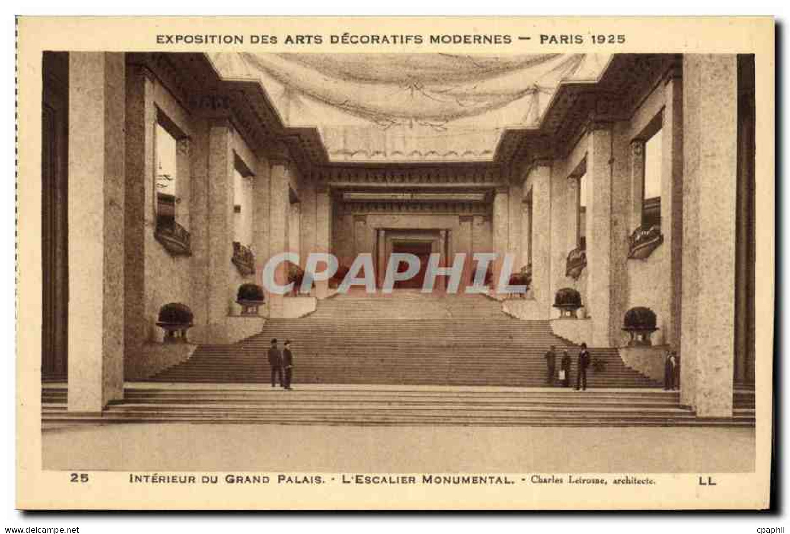 CPA Exposition Des Arts Decoratifs Modernes Paris 1925 Interieur Du Grand Palais L Escalier Monument - Exhibitions
