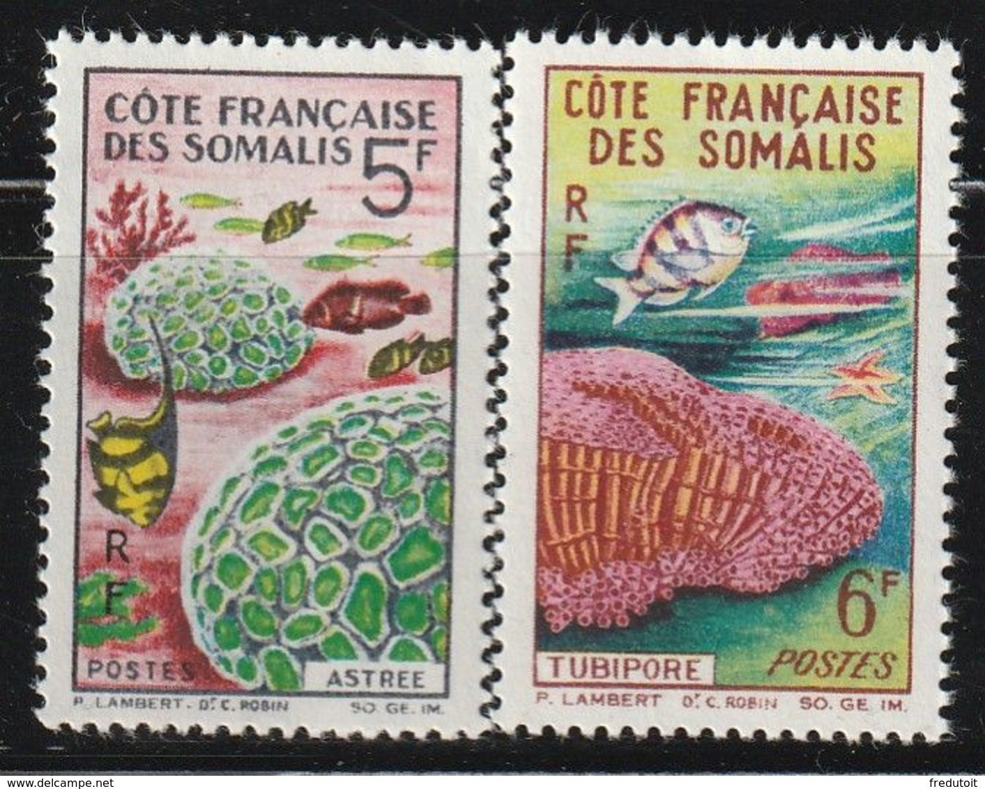 COTE Des SOMALIS - N°316/7 ** (1963) Faune Corallienne - Ongebruikt