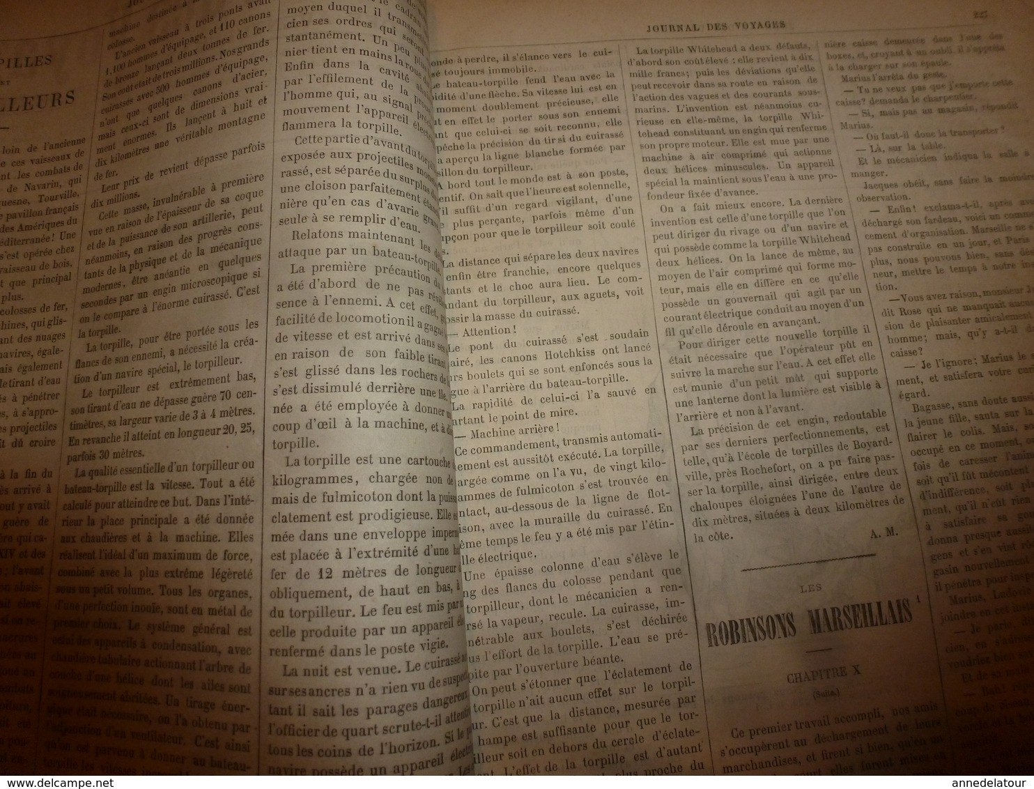 1883 JdV :Attaque D'un Cuirassé Par Un Torpilleur; Torpilles Et Torpilleurs; Annam (Hué) ; Etc - Zeitschriften - Vor 1900