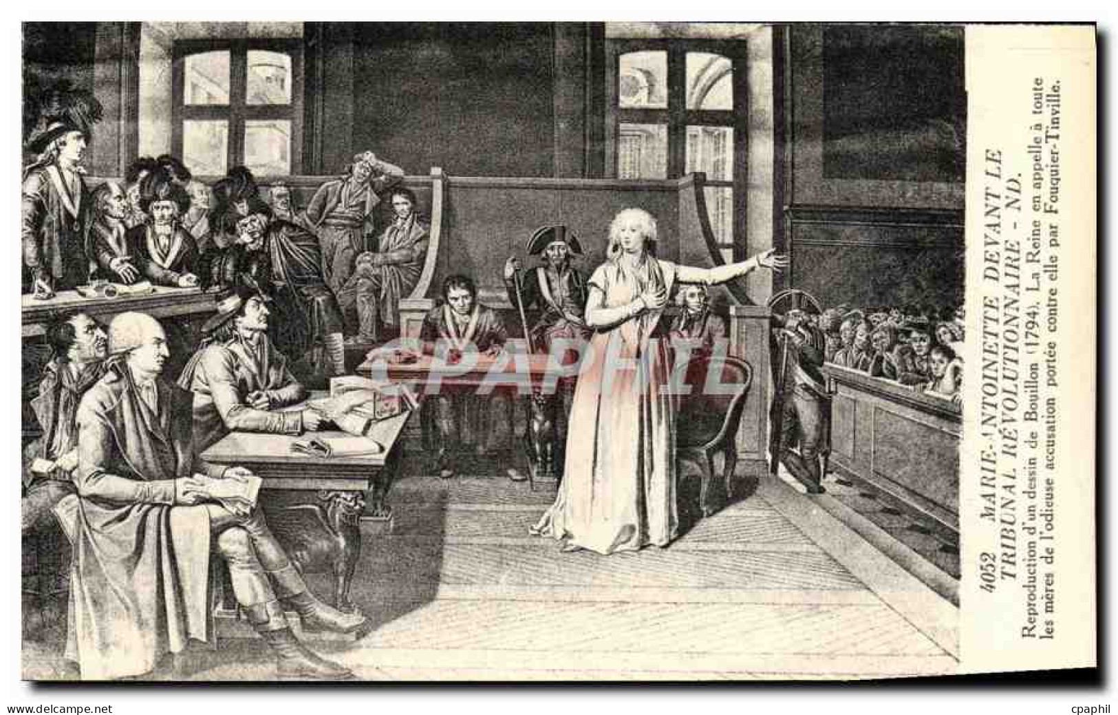 CPA Revolution Francaise Marie Antoinette Devant Le Tribunal Revolutionnaire - Geschiedenis
