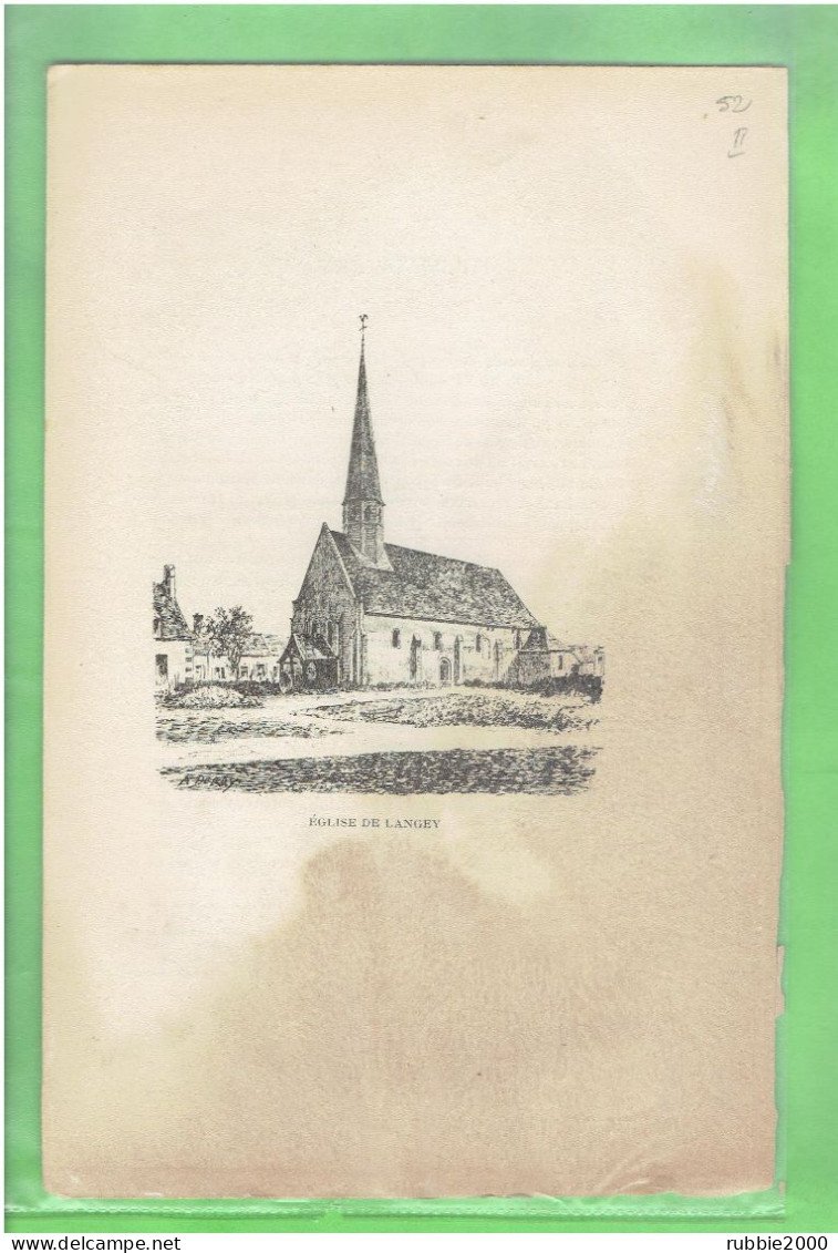 1900 EGLISE DE LANGEY COMMUNE DE VALD YERRE  EURE ET LOIR - Centre - Val De Loire