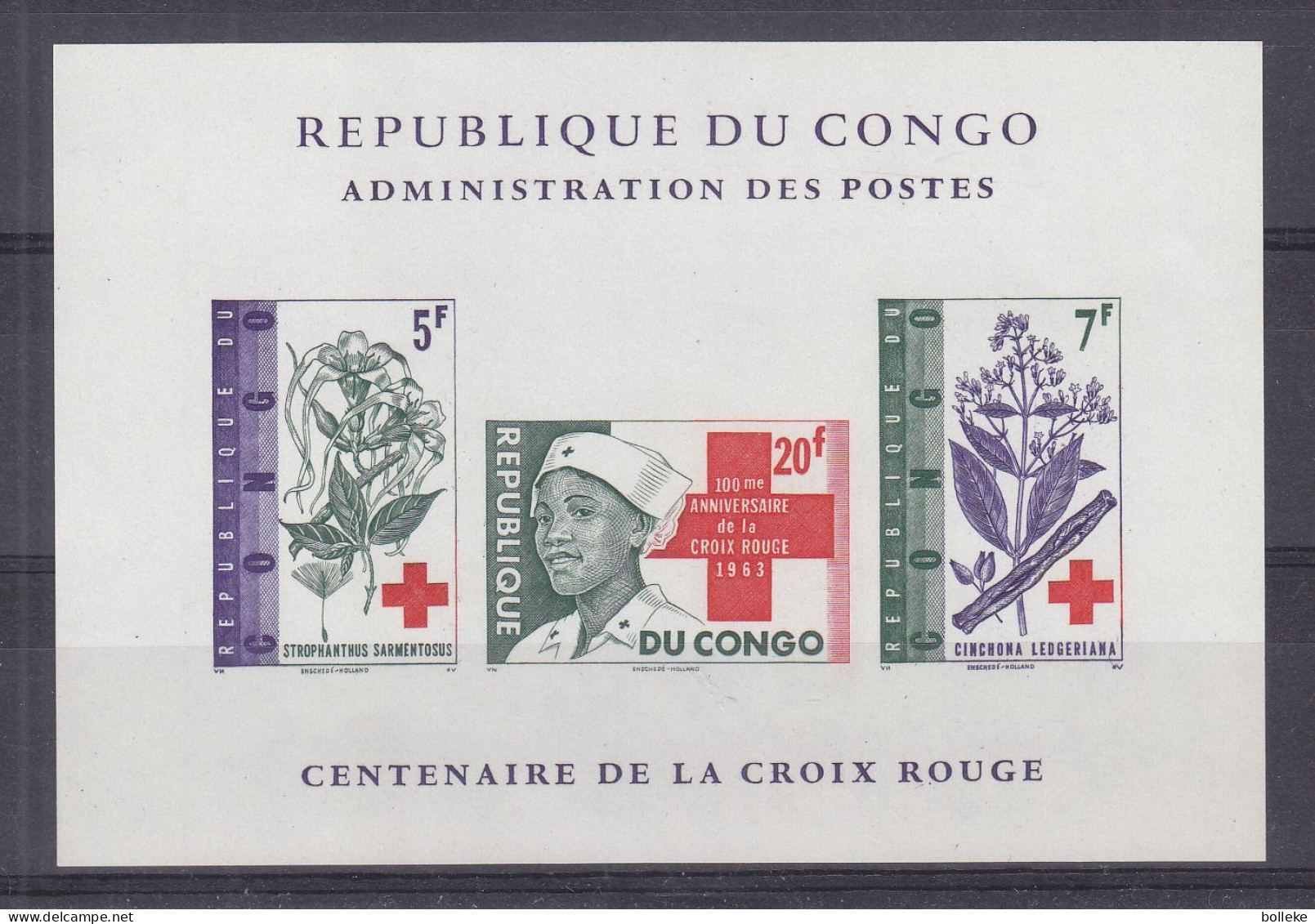 Croix Rouge - République Du Congo - COB LX 499 ** - Fleurs - Valeur 55,00 Euros - - Cruz Roja