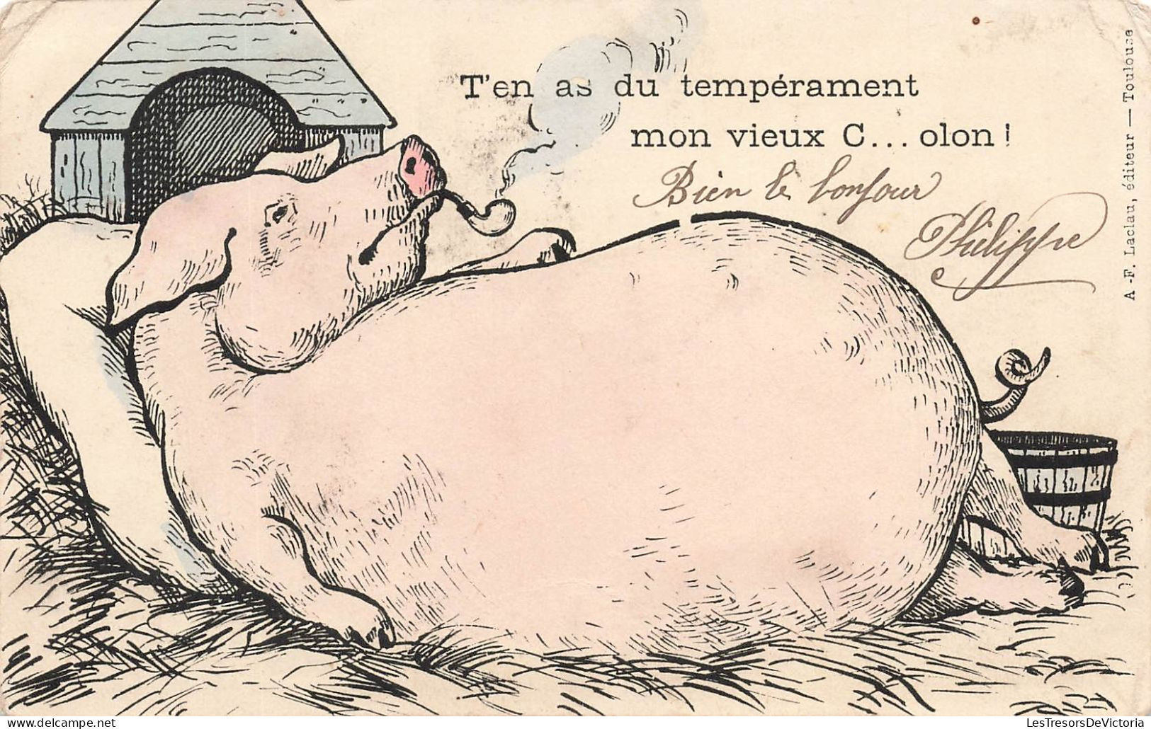 ILLUSTRATEUR - T'en As Du Tempérament Mon Vieux C....olon! - Colorisé - Carte Postale Ancienne - Altri & Non Classificati