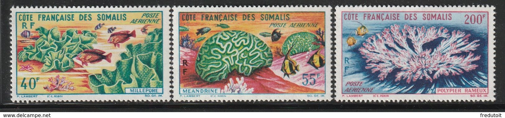 COTE Des SOMALIS - P.A N°34/6 ** (1963) Faune Corallienne - Ongebruikt