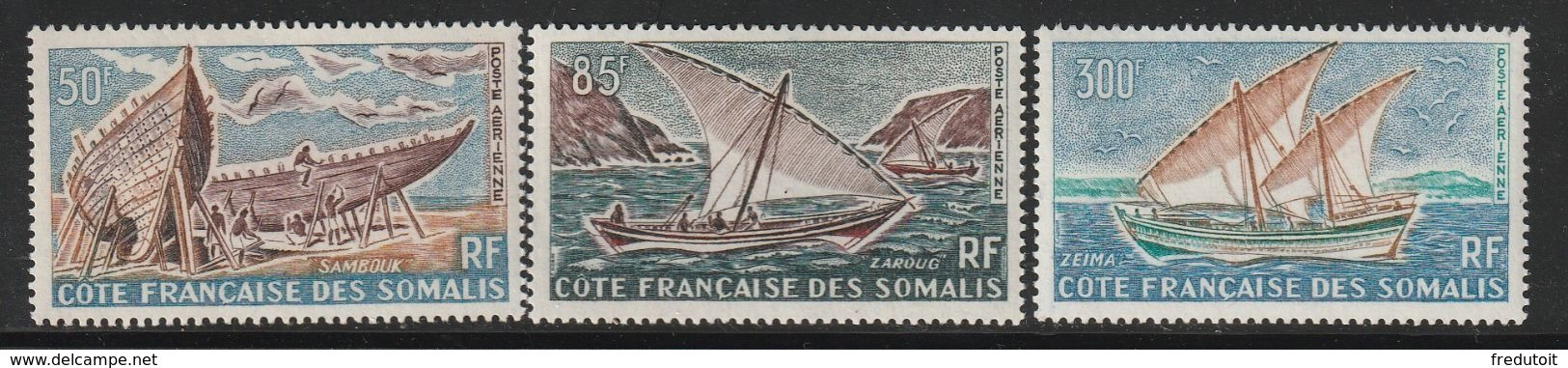 COTE Des SOMALIS - P.A N°38/40 ** (1964) Voiliers - Nuovi