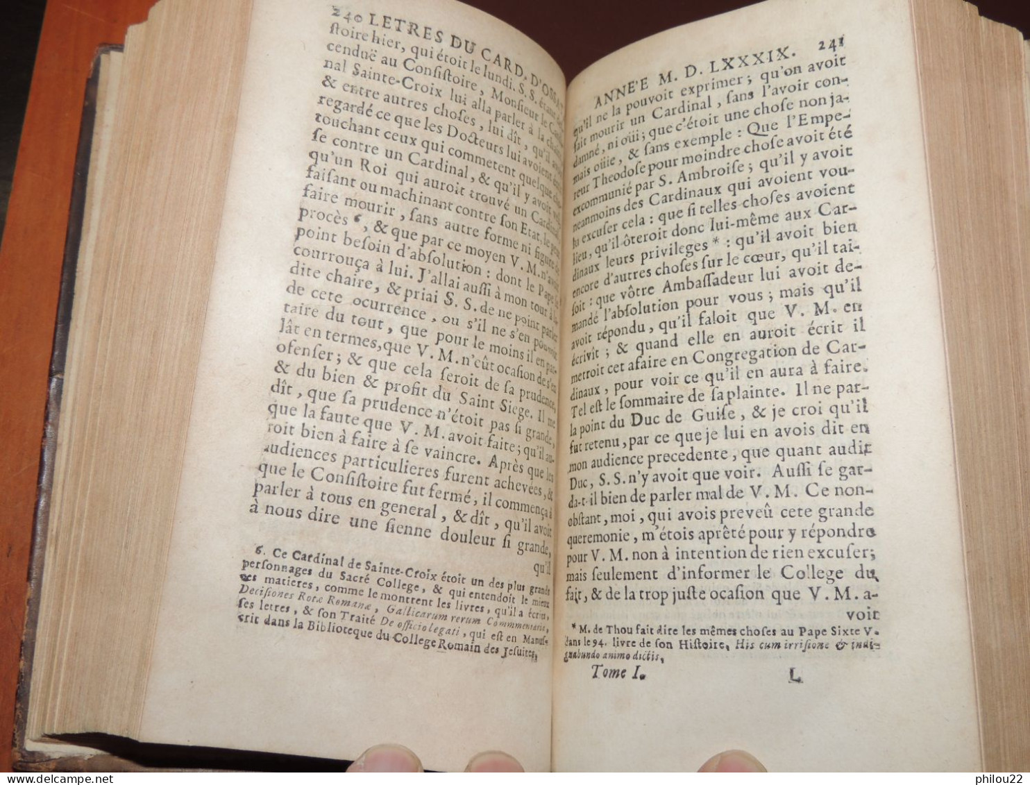 Lettres du cardinal D'Ossat (Evêque Rennes - Bayeux) Diplomatie - 5/5 vol. 1714