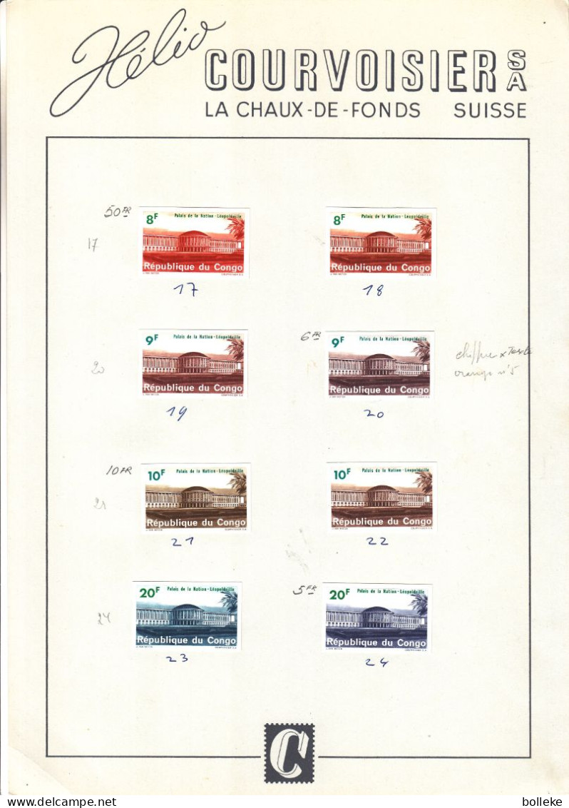 République Du Congo - COB 551 / 66 - GF - 48 Essais Du Couleurs - Avec Anotations  - Unique - Palais Des Nations - - Unused Stamps