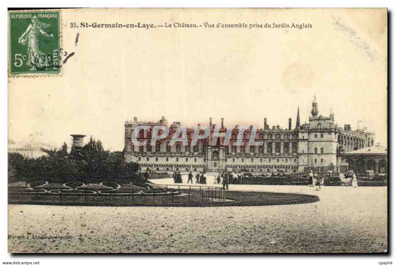 CPA Saint Germain En Laye Le Chateau Vue D Ensemble Prise Du Jardin Anglais - St. Germain En Laye (Château)