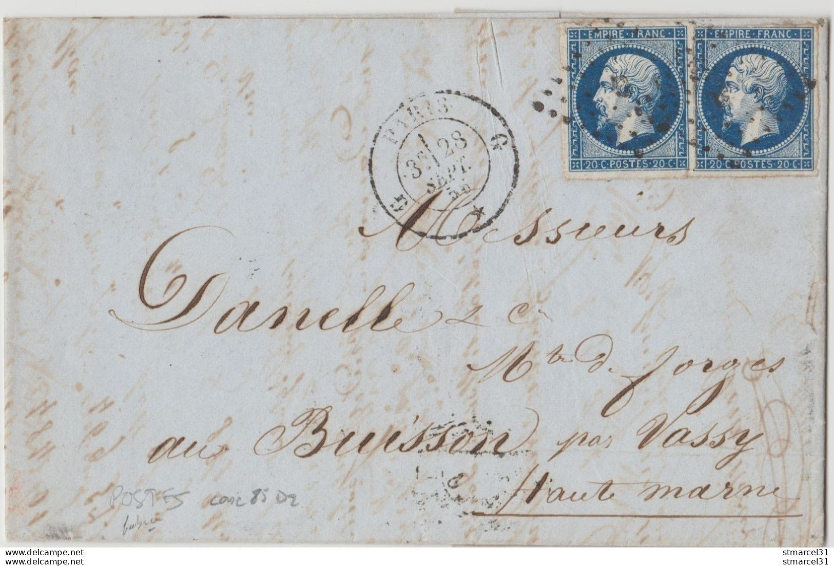 SERIE "POSTFS" LUXE Case 85 Sur BLEU FONCE N°14Ah + NORMAL Luxe - 1853-1860 Napoléon III