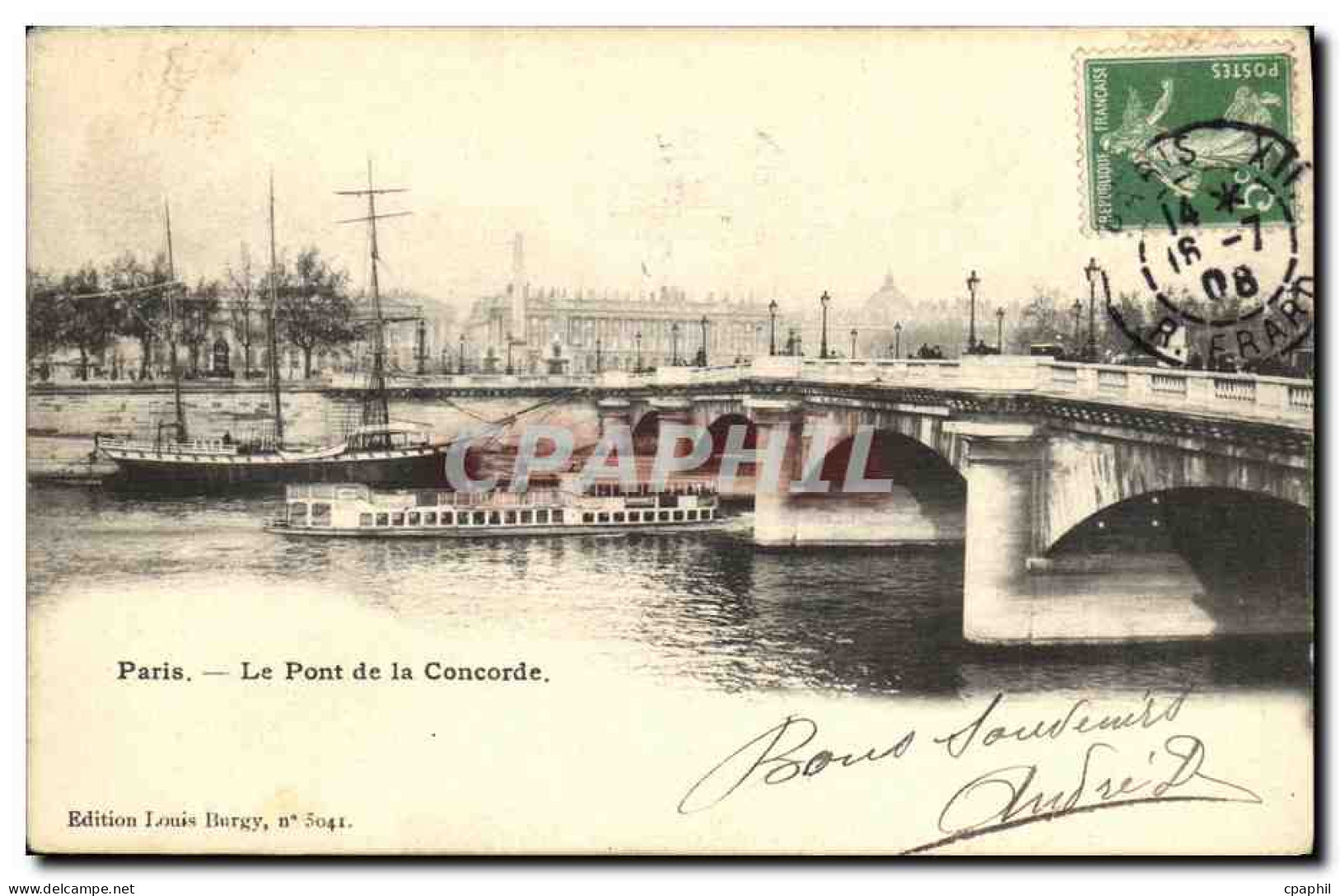 CPA Paris Le Pont De La Concorde Bateaux - La Seine Et Ses Bords