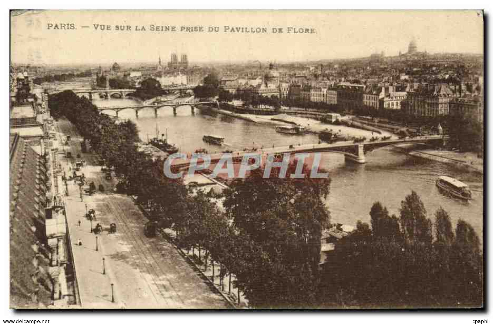 CPA Paris Vue Sur La Seine Prise Du Pavillon De Flore - La Seine Et Ses Bords