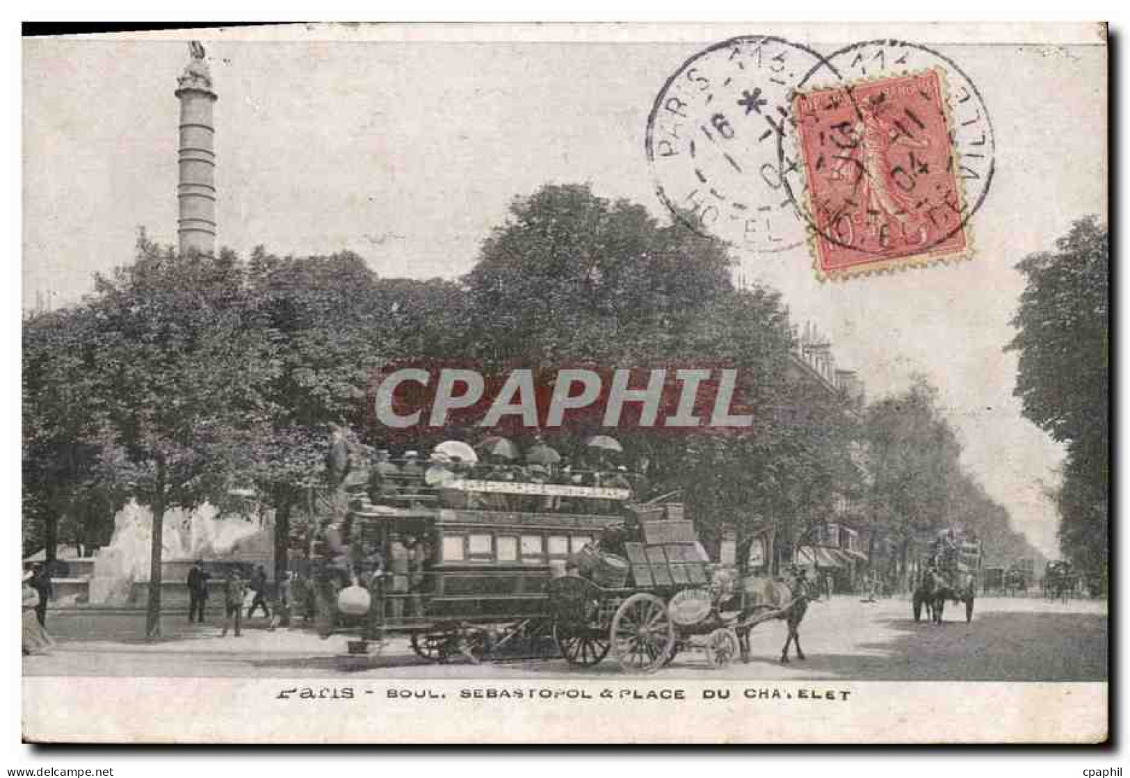 CPA Paris Boul Sebastopol Place Du Chapelet - Plazas