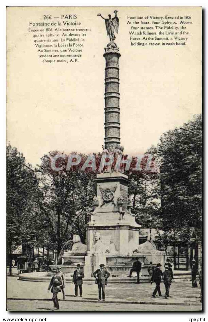 CPA Paris Fontaine De La Victoire - Plazas