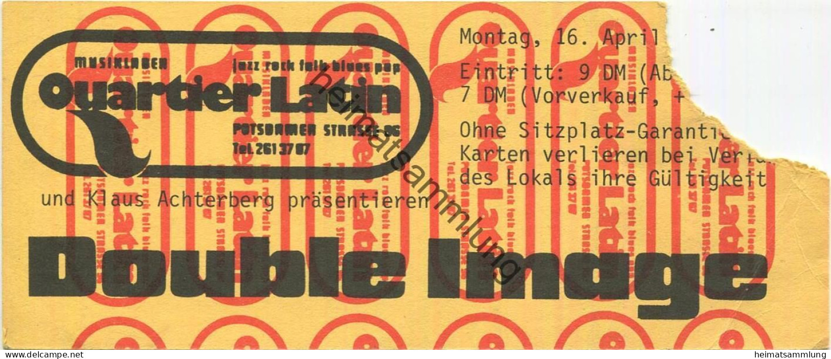 Deutschland - Berlin - Quartier Latin Und Klaus Achterberg - Double Image - Eintrittskarte - Tickets - Vouchers