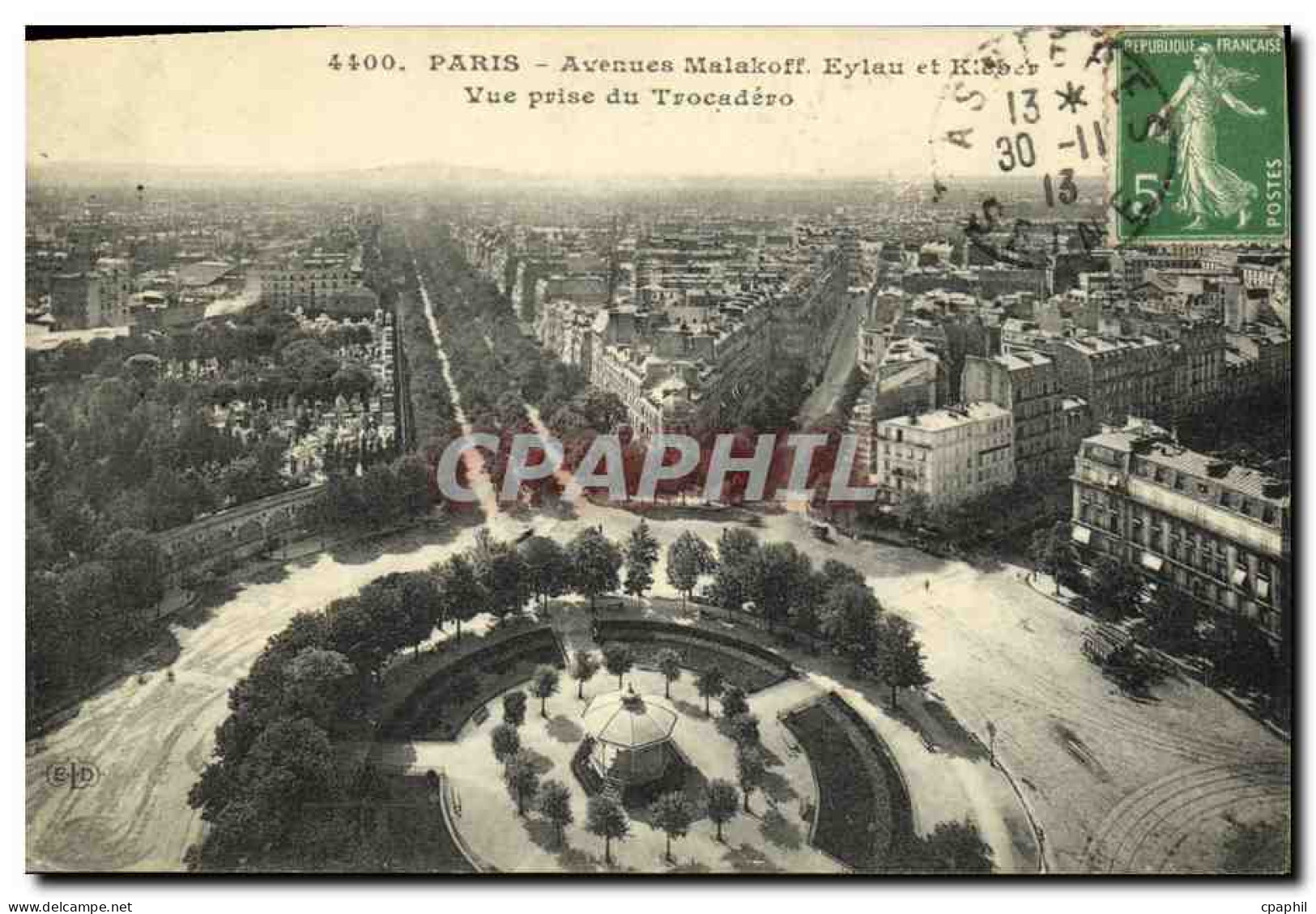 CPA Paris Avenues Malakoff Eylau Et Kleber Vue Prise Du Trocadero - Panoramic Views