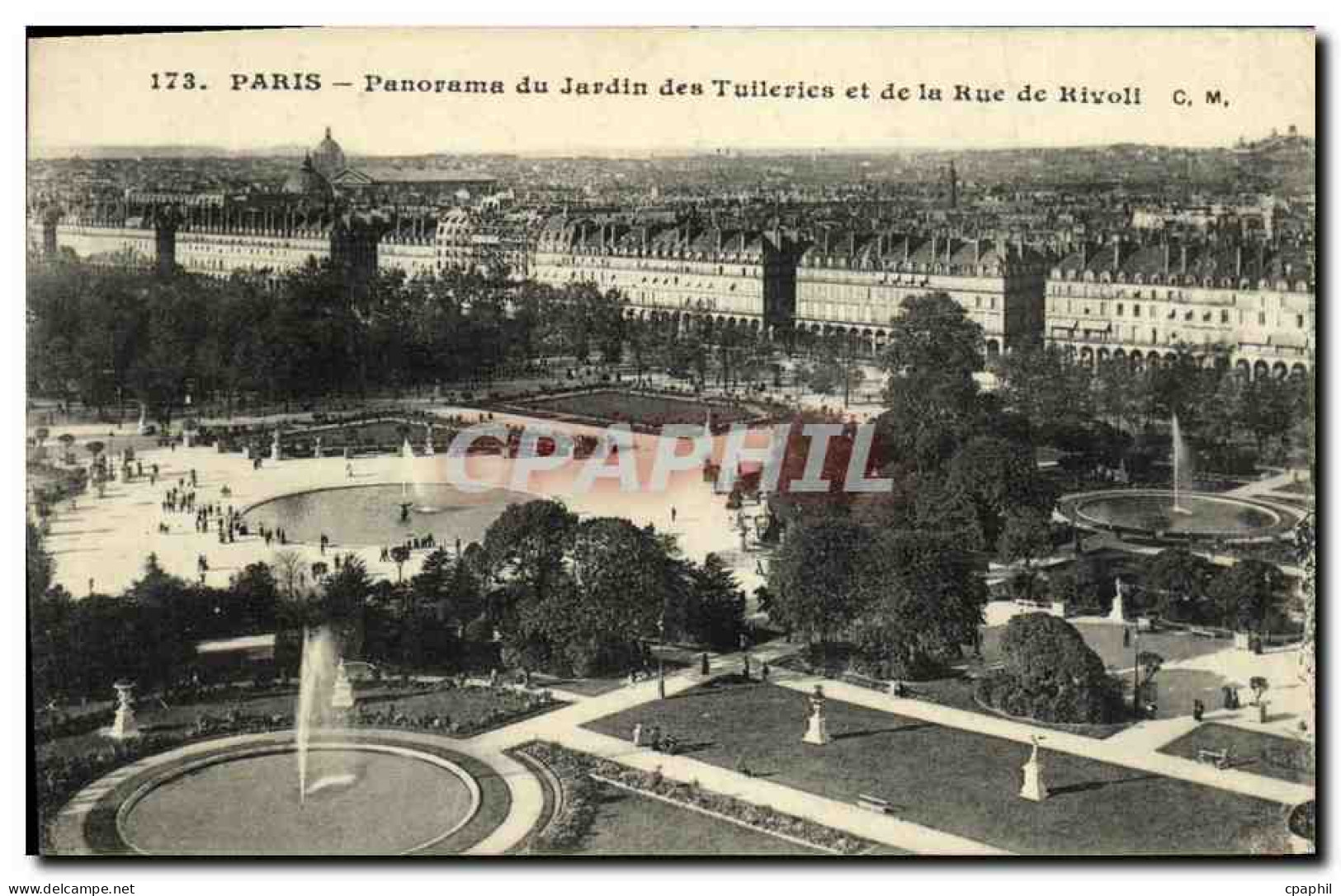 CPA Paris Panorama Du Jardin De Tulieiries Et De La Rue De Rivoli - Louvre
