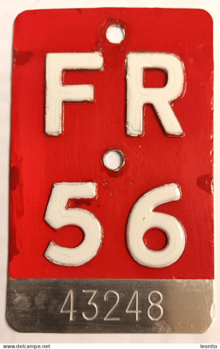 Velonummer Fribourg FR 56 - Nummerplaten