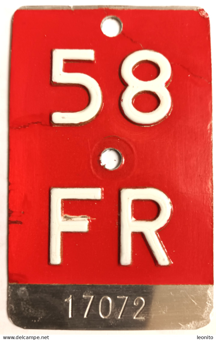 Velonummer Fribourg FR 58 - Number Plates