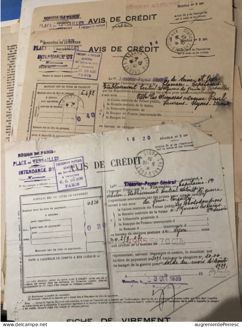 Dossier militaire du capitaine Henri Francois Clamen 1940-1946 La Valette du Var (83)