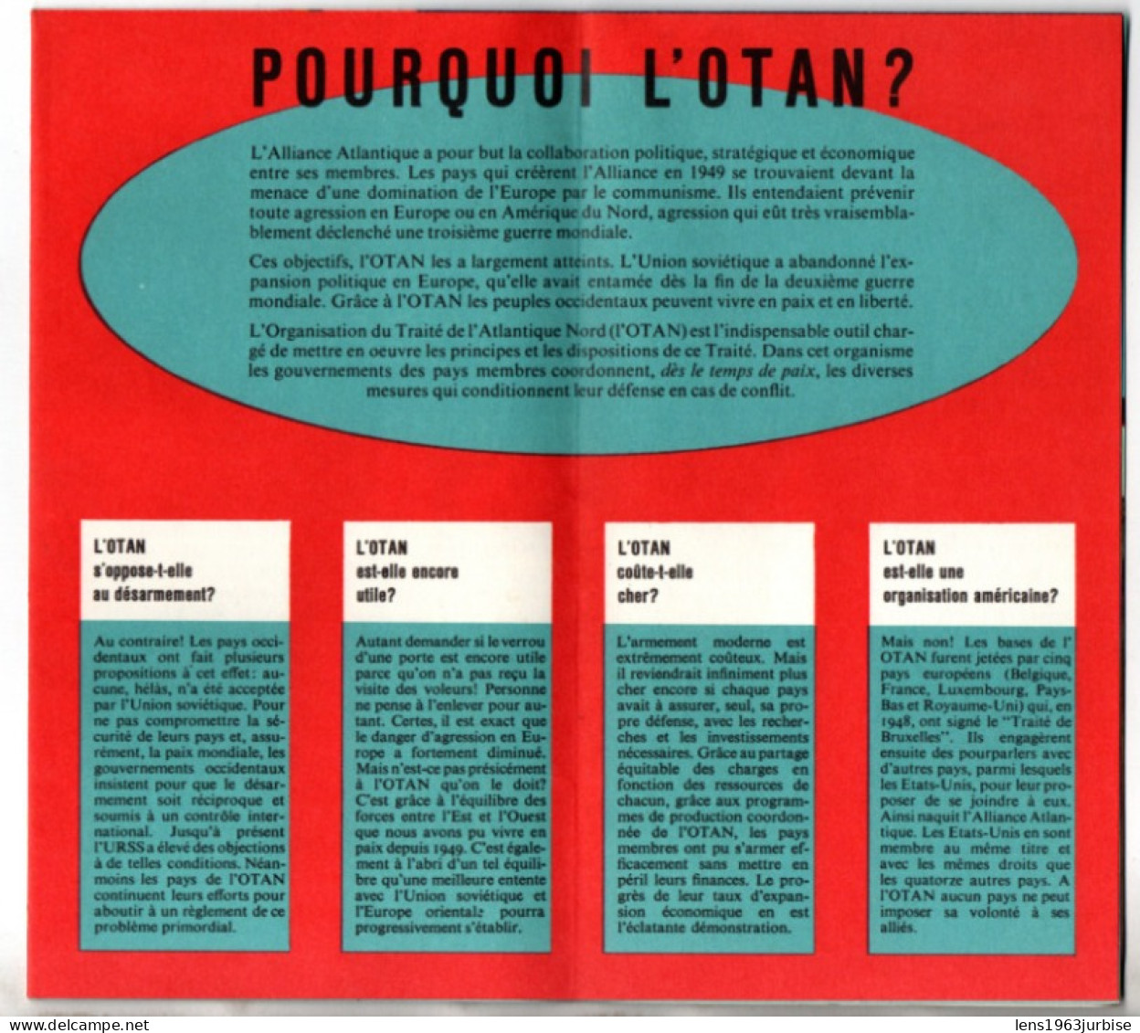 Pourquoi L ' OTAN ? , Dépliant ( 1967 ) - Politique