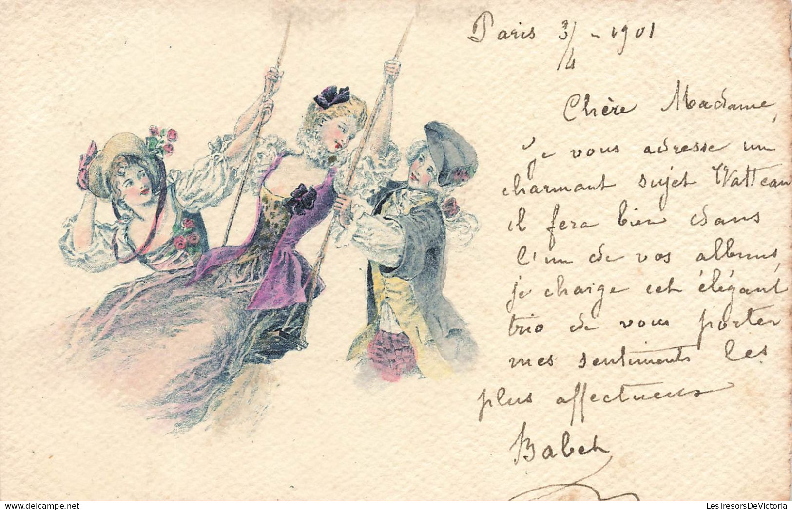 ILLUSTRATEUR - Des Jeunes Femmes Jouant à La Balançoire - Colorisé - Carte Postale Ancienne - Unclassified