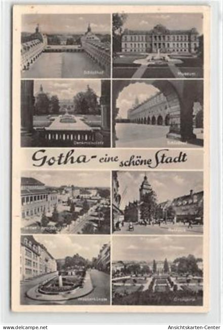 39096204 - Gotha Mit Museum Und Theater-Arnoldsplatz Gelaufen, 1942. Gute Erhaltung. - Gotha