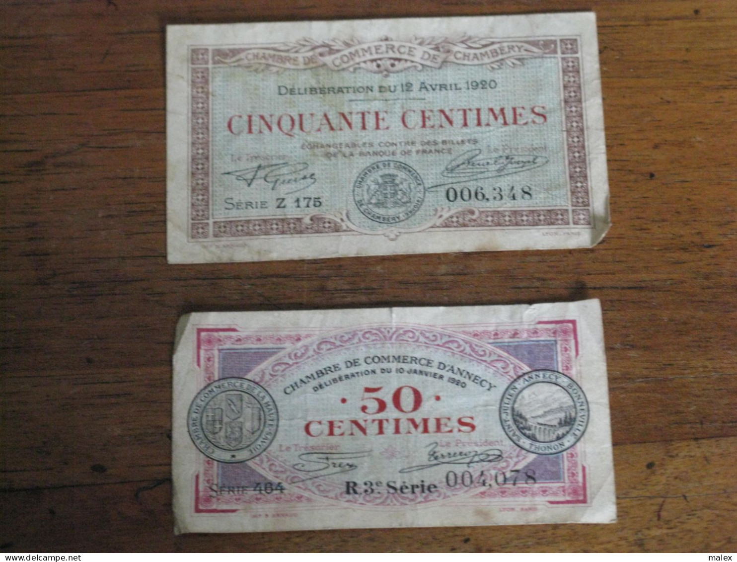 Billets De 0,50 Cts : Chambres De Commerce De CHAMBERY Et D'ANNECY - Handelskammer