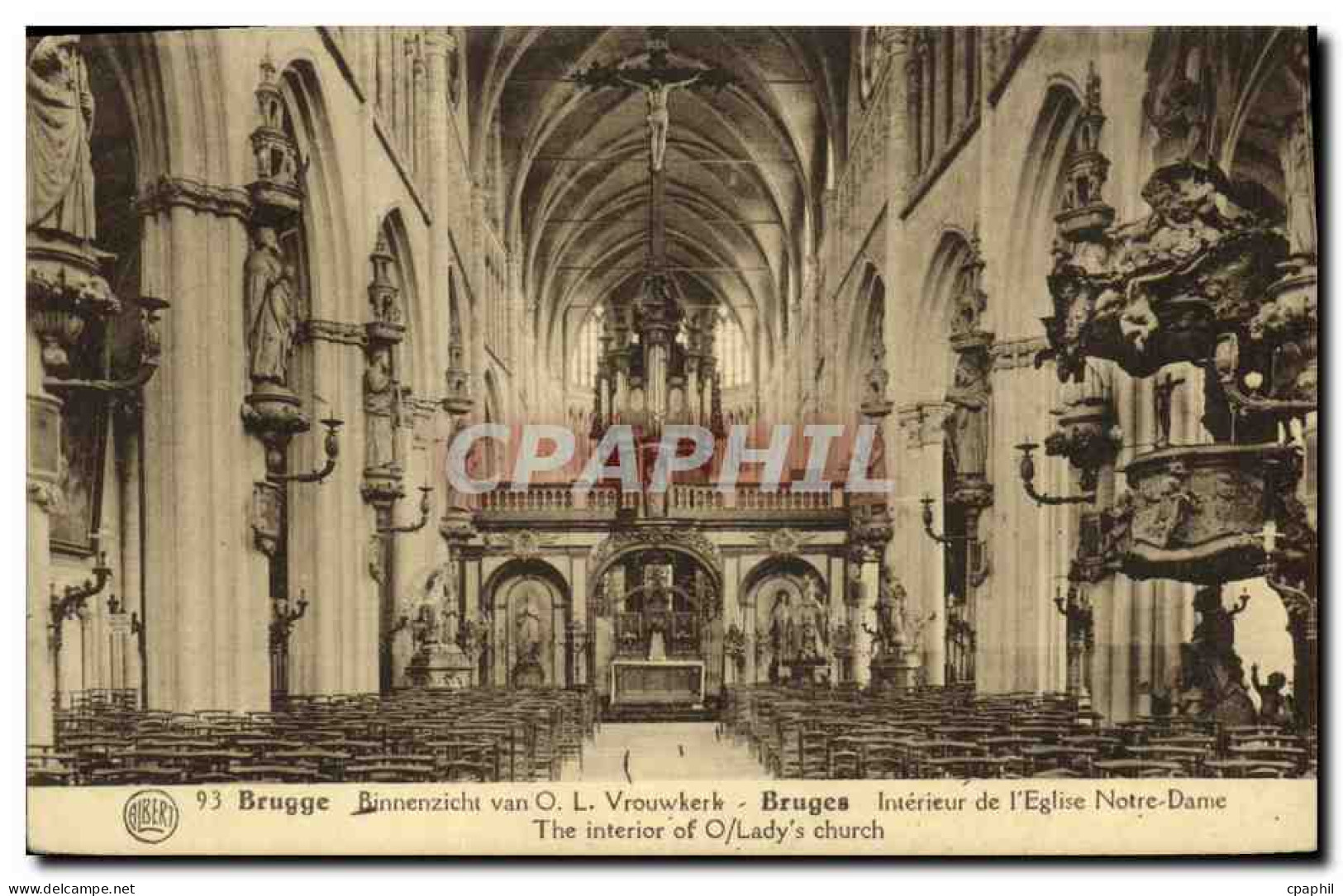 CPA Bruges Interieur De L Eglise Notre Dame - Brugge