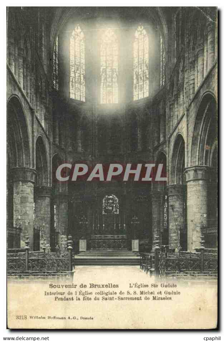CPA Bruxelles Souvenir De L Eglise Ste Gudule Interieur De L Eglise Collegiale De SS Michel - Monumenti, Edifici
